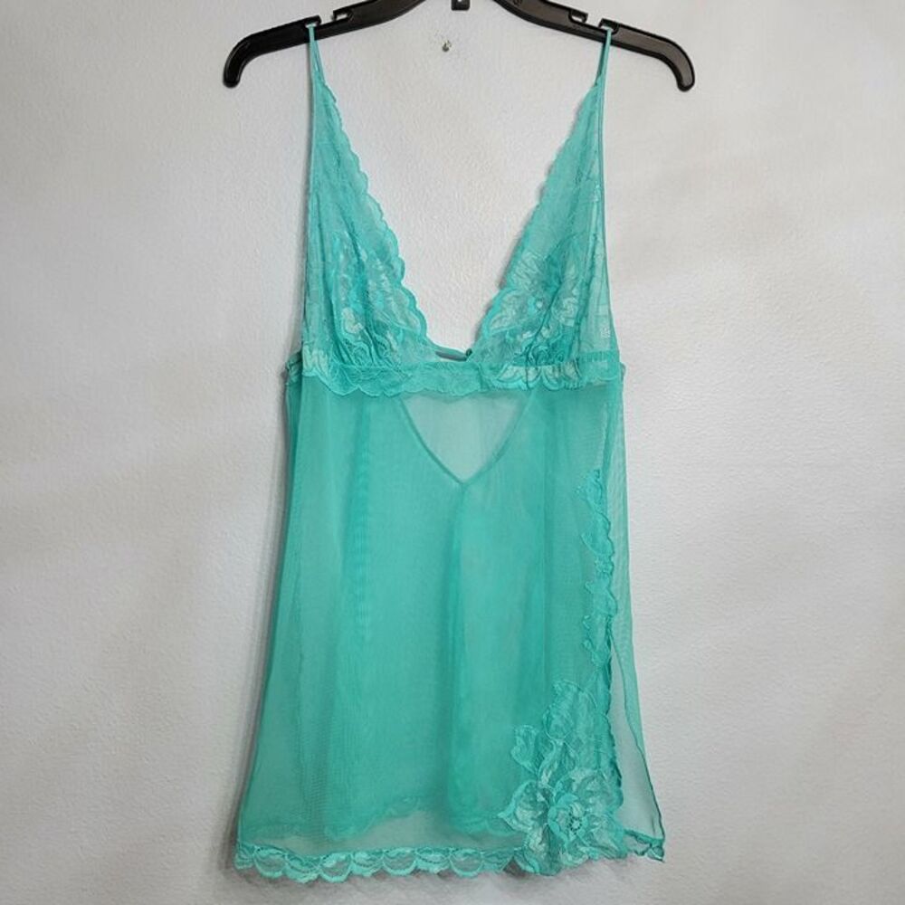 VTG Y2K Victoria's Secret Chemise Slip Dress MD Lingerie Lace Fairycore Coquette